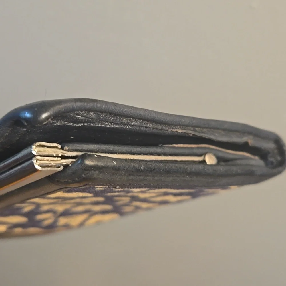 Dior Kisslock Trotter Wallet Blue and Cream